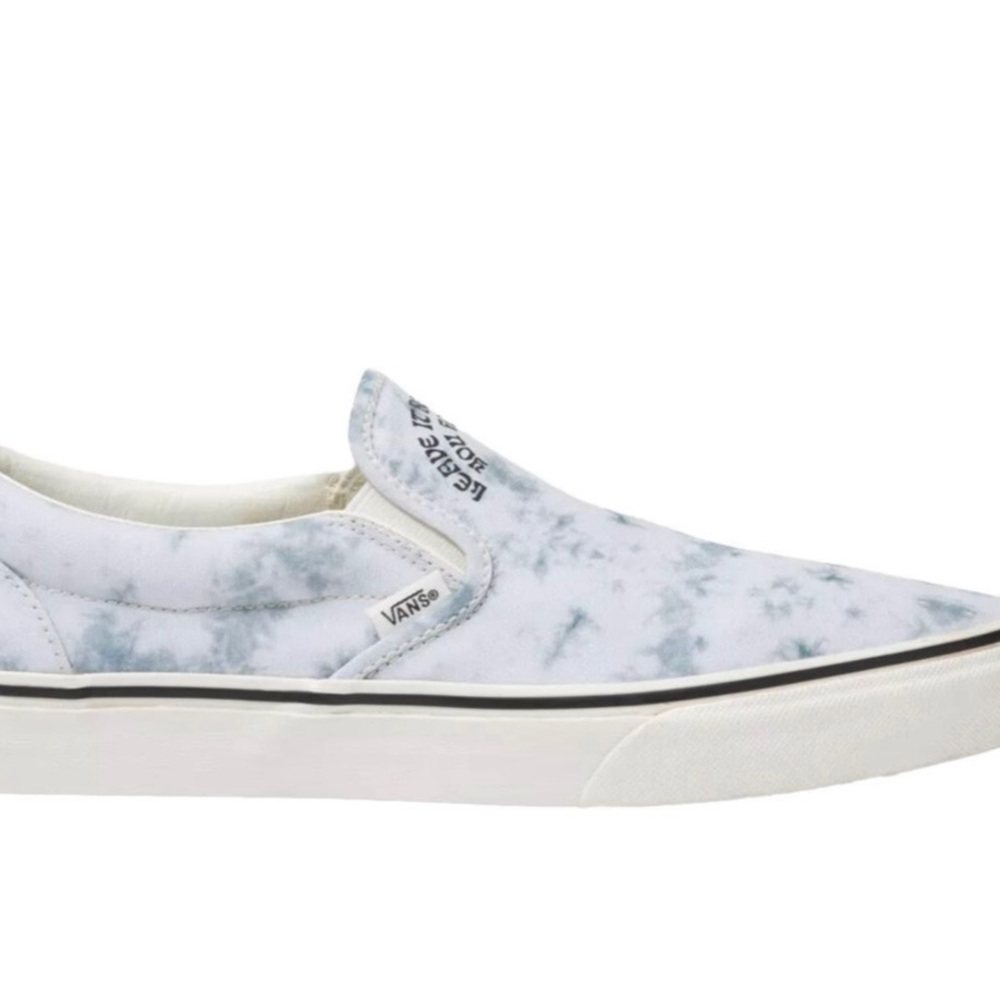 Vans Parks Project Men's White and Gray Slip-On Shoes
